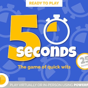 5 Second Guessing Trivia Game - PowerPoint Games for Zoom Party - Games for Family - Birthday Party Games - Virtual Quiz Night Games