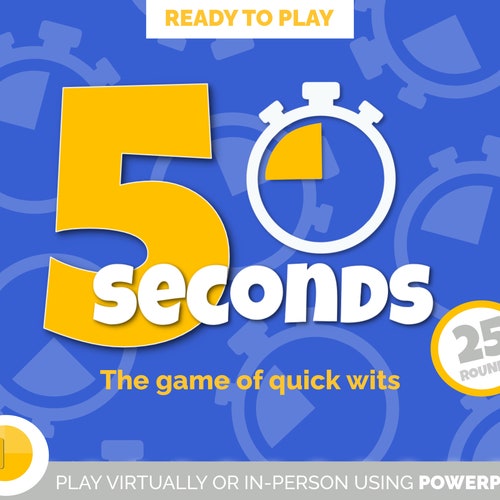 Family Games for Zoom 5 Second Party Game for Family Game Etsy