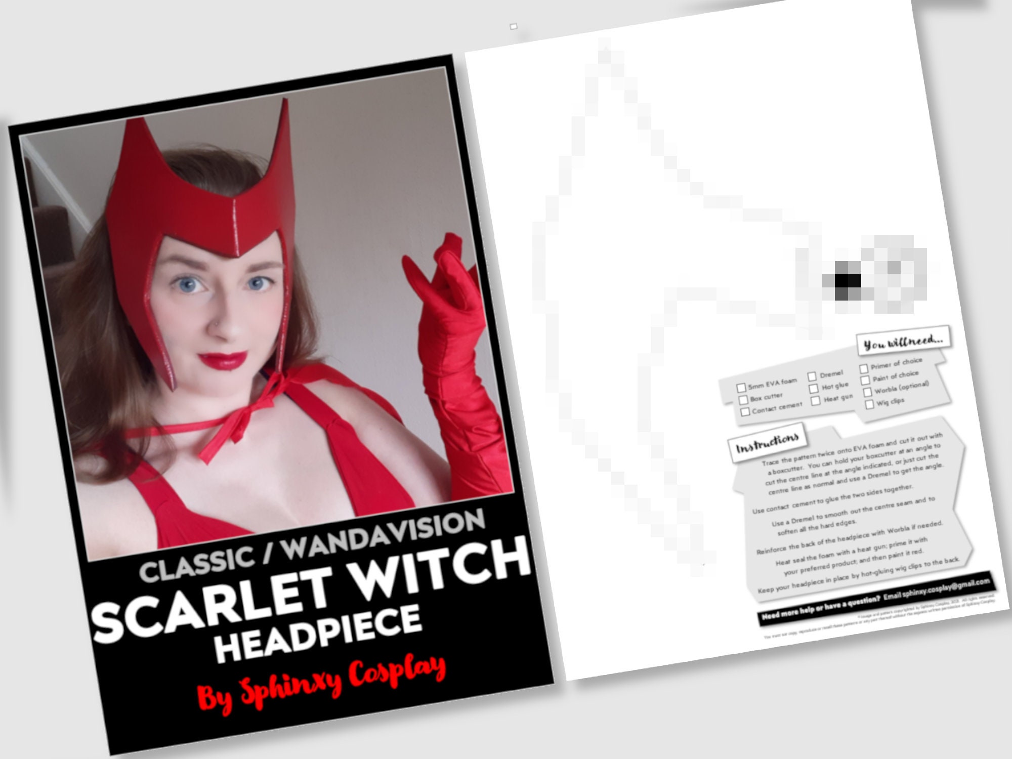 Scarlet Witch Headpiece PDF Pattern WandaVision Classic Etsy scarlet-witch-headpiece-pdf-pattern-wandavision-classic-etsy