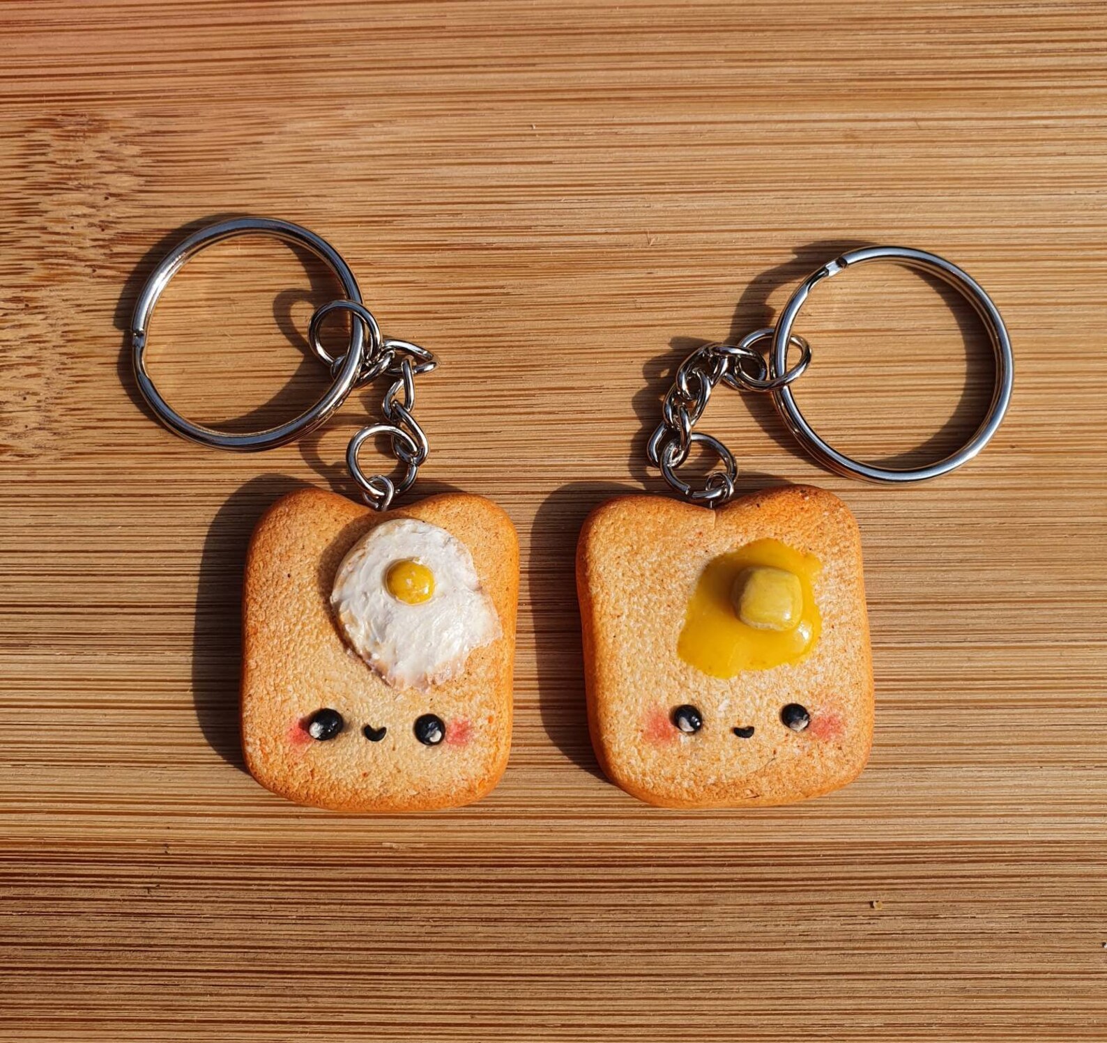 Kawaii Toast Keychain keyring food breakfast butter egg Etsy