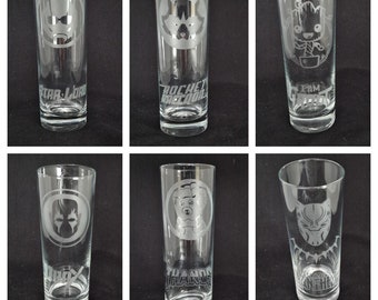 Marvel Etched Highball drinking glass