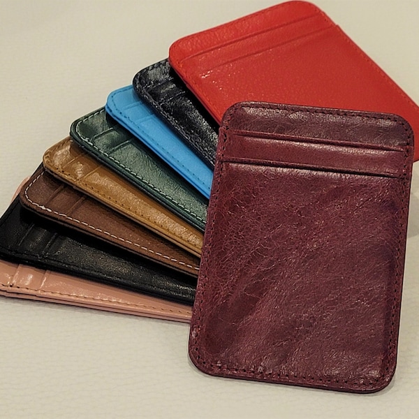 Small Leather Card Holder, Vertical Card Holder, Real Leather, Credit Card Holder, Small Card Wallet, Slim Wallet, Card Sleeve