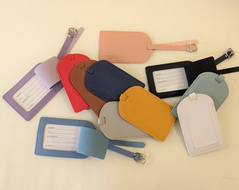 Vegan Leather Luggage Tag, Luggage Label, Multi Colours, Secure Luggage Tag, Fits Most Cases, Address Label, Soft Vegan Leather