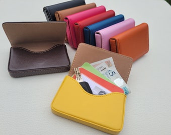 Porte-cartes en cuir végétalien, Étui en aluminium, Porte-cartes, Fermeture magnétique, Porte-cartes de visite, Porte carte, Multicolore