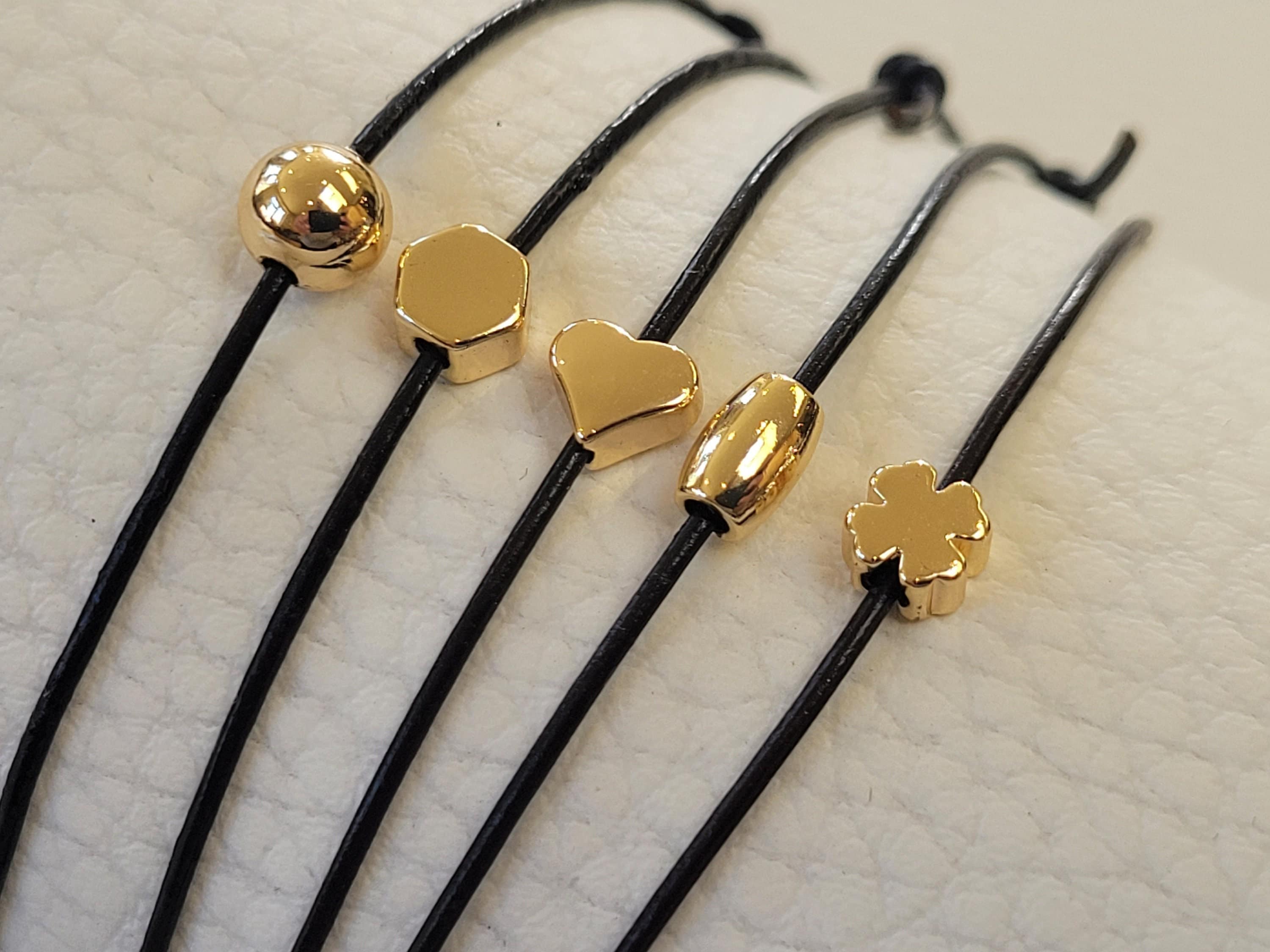 Gold on sale leather cord