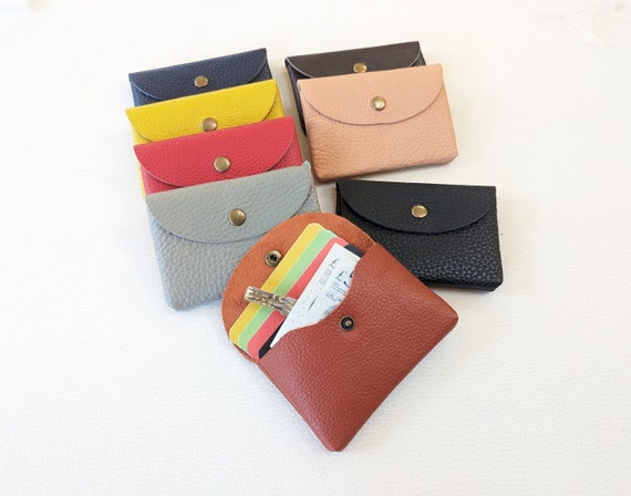 Portamonete In Vera Pelle: Porta Carte Sottile, Portafoglio Con Bottone Automatico - Italia - Foto 2