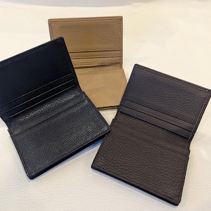 Mens Slim Soft Real Leather Card Holder, Slim Leather Wallet, Leather Credit Cardholder, Folding Wallet, Mens Slimline Wallet, 3 Colours image 1