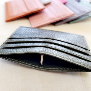 Slim Fine Leather Card Holder, Our Complete Range of Colours, Real Leather, Credit Card Holder, Small Card Wallet, Slim Wallet, Card Sleeve image 9