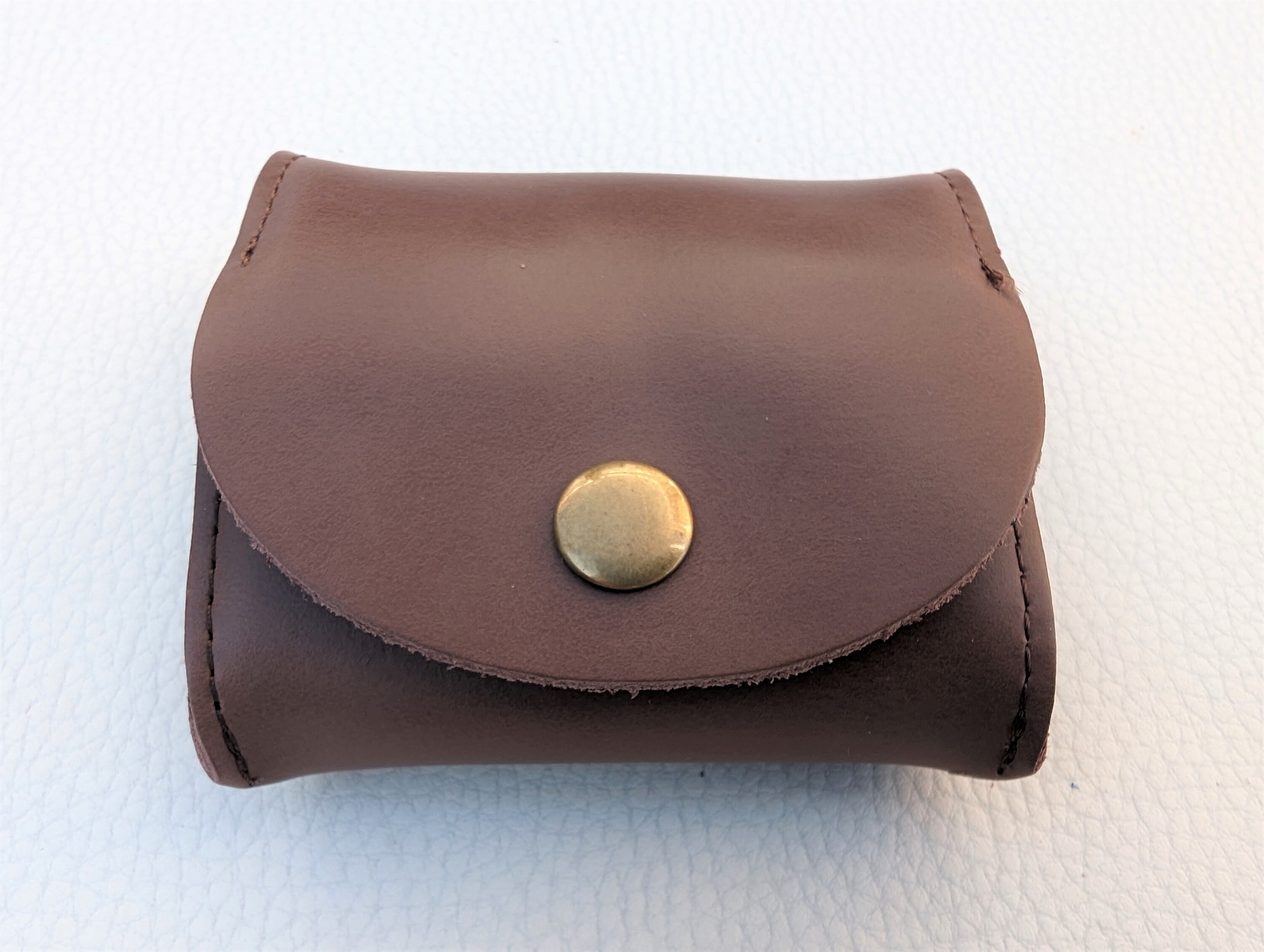 Real Leather Coin Purse, Lovely Soft Genuine Leather, Press Stud Fastening, Leather Coin Wallet, Small Folding Pouch, Earphone Case