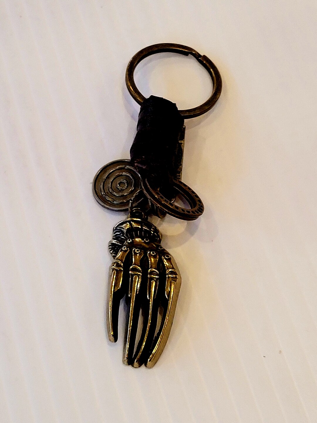Skeleton Hand Key Chain Real Leather Skeleton Hand Keychain: Gothic Key Fob - Etsy