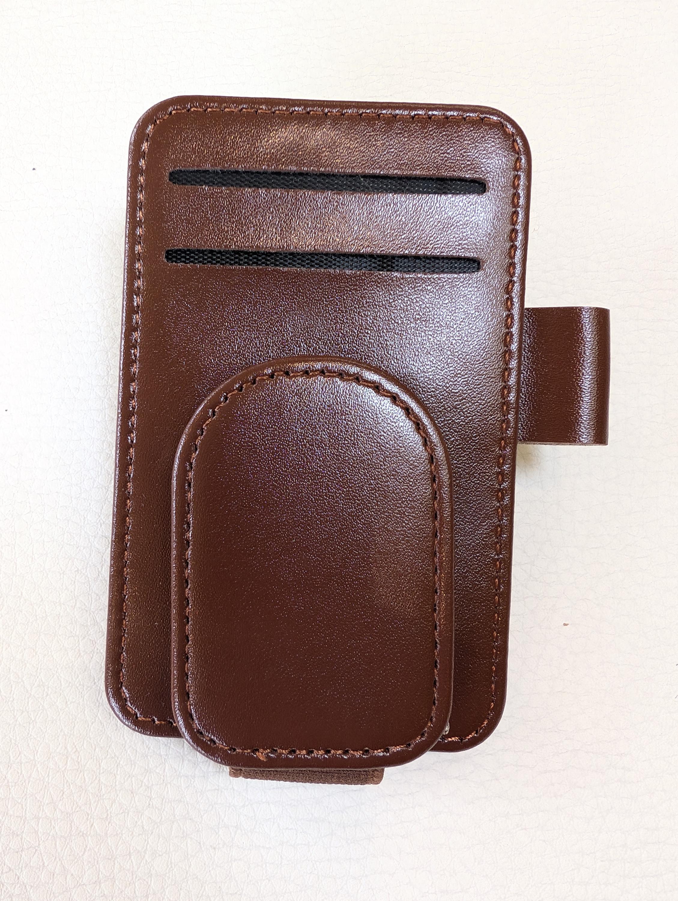Organizer per aletta parasole per auto in pelle vegana: porta occhiali da sole, porta carte e porta penne - Italia