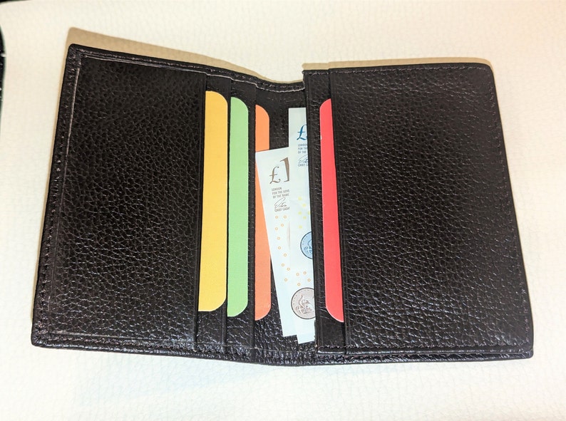 Mens Slim Soft Real Leather Card Holder, Slim Leather Wallet, Leather Credit Cardholder, Folding Wallet, Mens Slimline Wallet, 3 Colours image 2