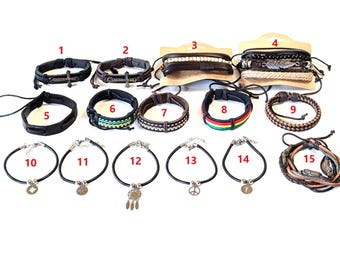 Genuine Leather Bracelet: Adjustable Boho Braided Styles