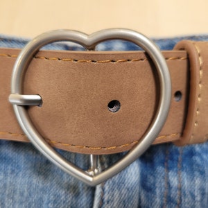 Vegan Leather Belt, Heart Buckle Belt, Fashion Belt, Heart Shaped Buckle, Multi Colours, Fashion Belt, Retro Belt, Ladies Belt, Womens Belt