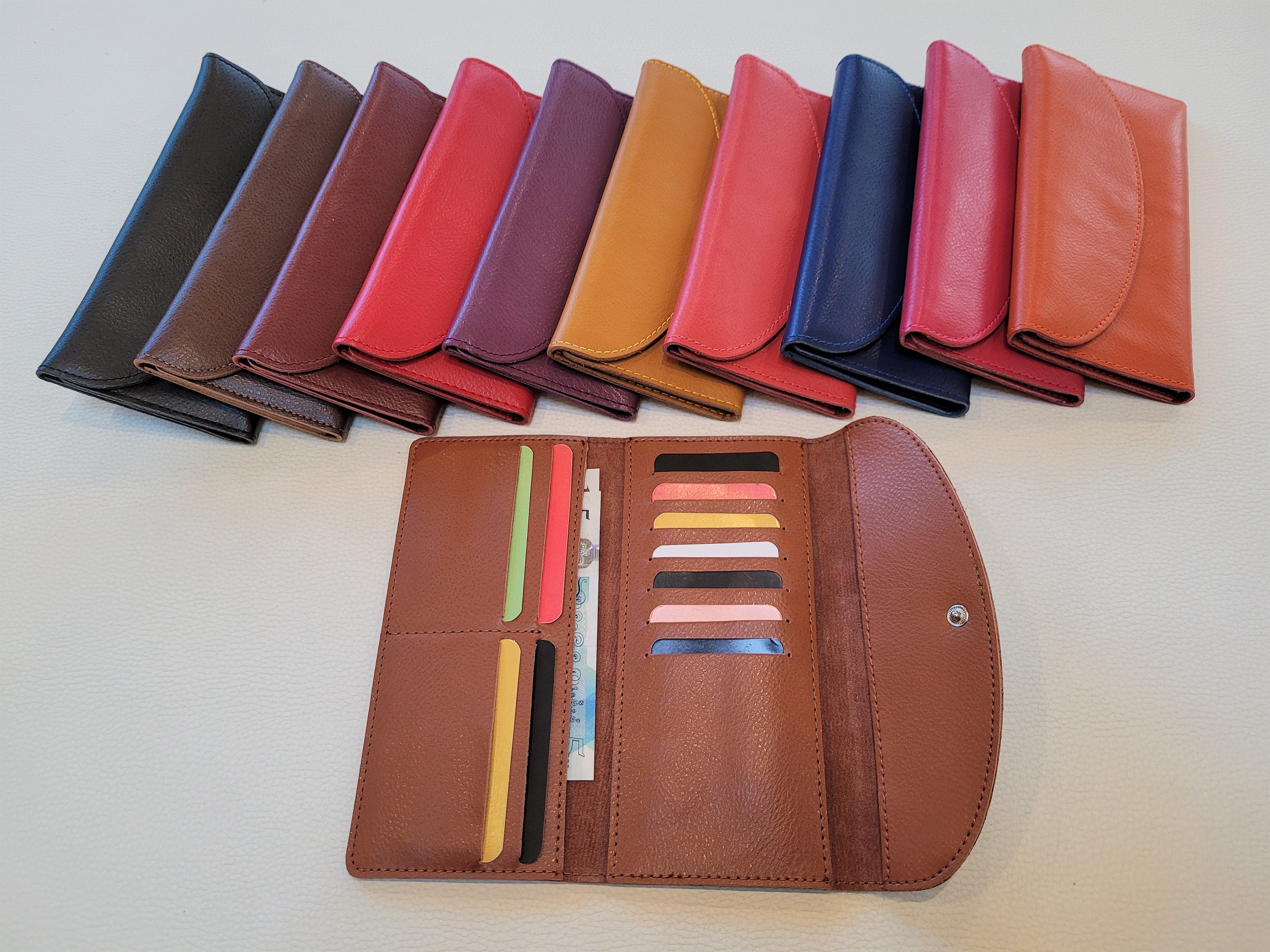 Lungo Portafoglio Pu Pelle Grande Capacità Organizzatore Contanti Carta Di Credito Titolare Multifunzione Borsa - Foto 8