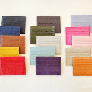 Slim Fine Leather Card Holder, Our Complete Range of Colours, Real Leather, Credit Card Holder, Small Card Wallet, Slim Wallet, Card Sleeve 画像 6