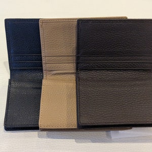 Mens Slim Soft Real Leather Card Holder, Slim Leather Wallet, Leather Credit Cardholder, Folding Wallet, Mens Slimline Wallet, 3 Colours image 7