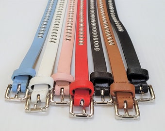 Multi Hole Belt, Vegan Leather, 7 Colours, Slim Colourful Belt, Adjustable Length, Casual Belt, Retro Belt, Fashion Belt, Belt For Jeans