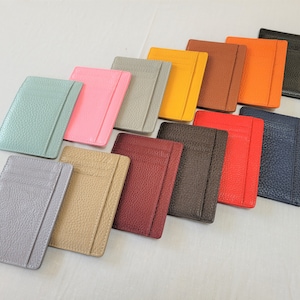 Porte-cartes fin en cuir, Grande taille, Cuir véritable de qualité supérieure, Portefeuille fin, Portefeuille minimaliste, Porte-cartes, Cuir véritable, Porte-cartes de crédit