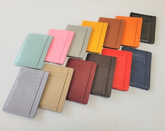 Porte-cartes fin en cuir, Grande taille, Cuir véritable de qualité supérieure, Portefeuille fin, Portefeuille minimaliste, Porte-cartes, Cuir véritable, Porte-cartes de crédit