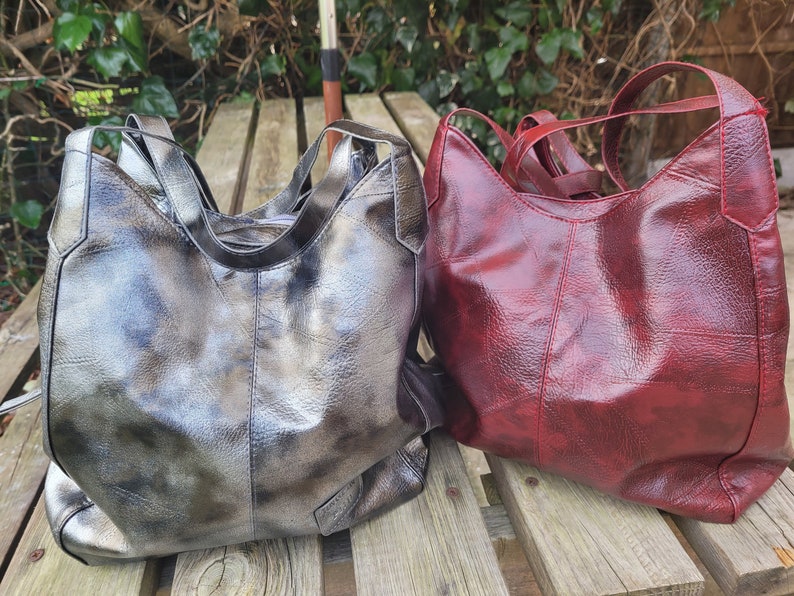 Vegan Leather Shoulder Bag Soft Vegan Leather Tote Etsy UK