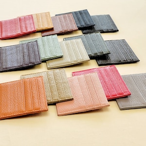 Slim Fine Leather Card Holder, Our Complete Range of Colours, Real Leather, Credit Card Holder, Small Card Wallet, Slim Wallet, Card Sleeve 画像 5