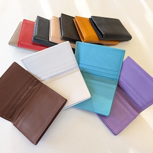 Portafoglio pieghevole sottile, tanti colori, vera pelle morbida e adorabile, porta carte sottile, portafoglio sottile, portafoglio minimalista, vera pelle