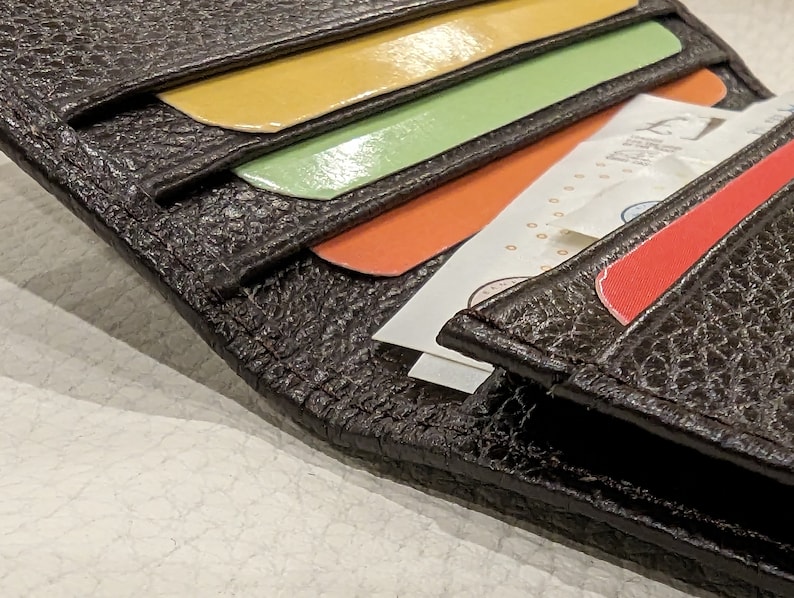 Mens Slim Soft Real Leather Card Holder, Slim Leather Wallet, Leather Credit Cardholder, Folding Wallet, Mens Slimline Wallet, 3 Colours image 3