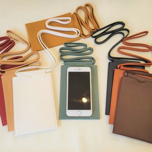 Slim Mobile Phone Bag, Vegan Leather, Phone Shoulder Bag, Crossbody Bag for Mobile Phone, Phone Carrier, Multi Colours, Cell Phone Bag