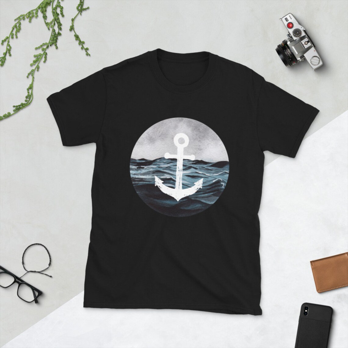 Ocean Anchor TShirt // Mens boating shirt Womens boating Etsy