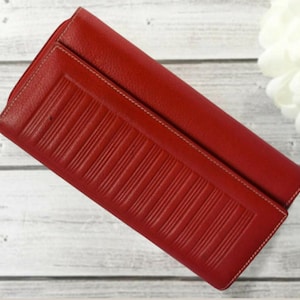 Women Wallet Purse Ladies Leather RED Ladies Clutch Zip Around Purse Wallet Womens Zip Around Leather Purse Personalised gift for her