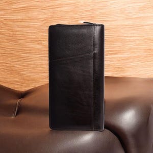 ラウンドジップ ドキュメント ホルダー | ナパレザー | カード スロット 10 個 | ペン ホルダー & ID ポケット | スタイリッシュで便利 | 男女兼用 | ジップ オーガナイザー |