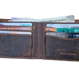 Cartera de cuero vintage Crazy Horse para hombre, billetera de cuero delgada personalizada: regalo de aniversario para él, regalo para papá, idea de regalo de Navidad