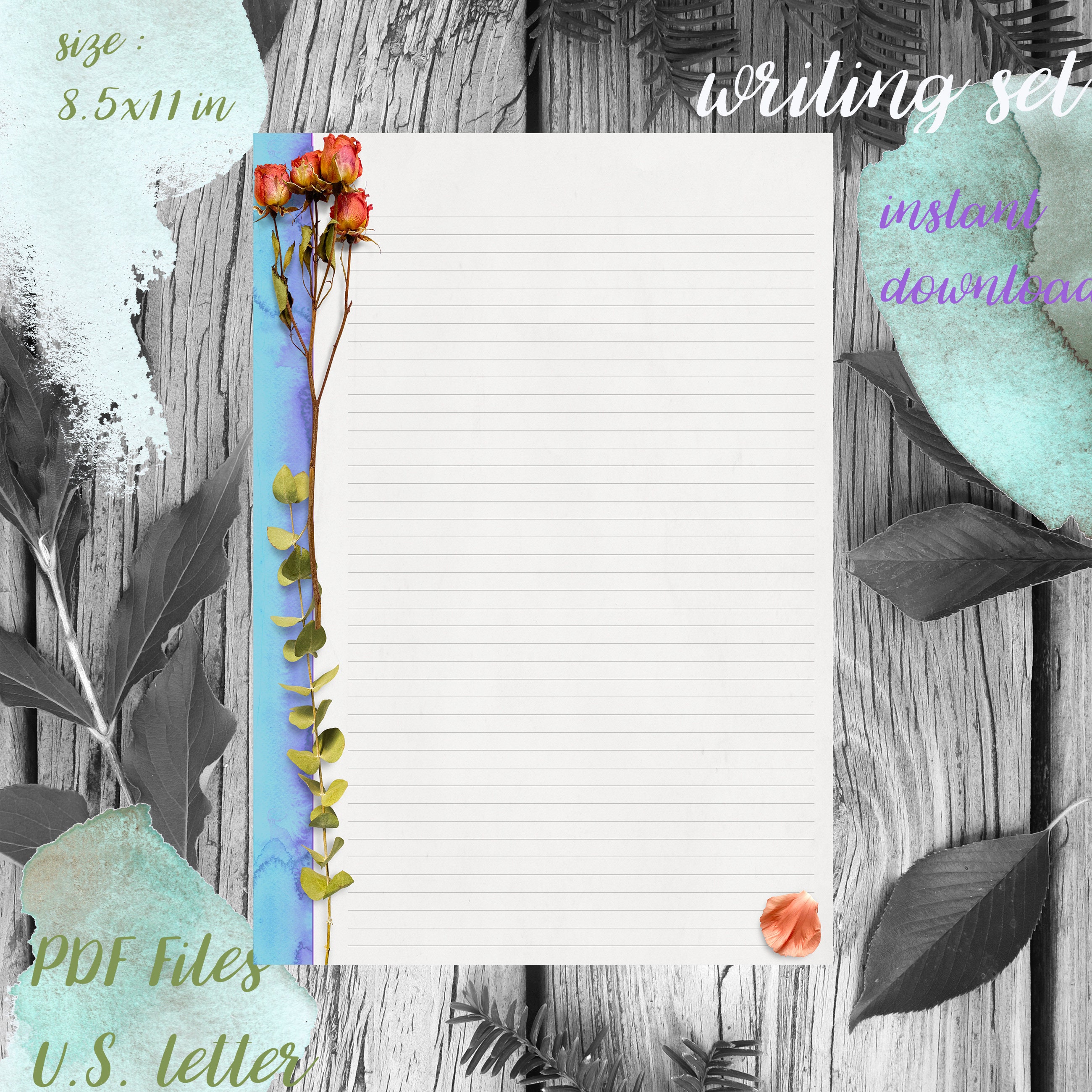 3d flower writing set II Etsy