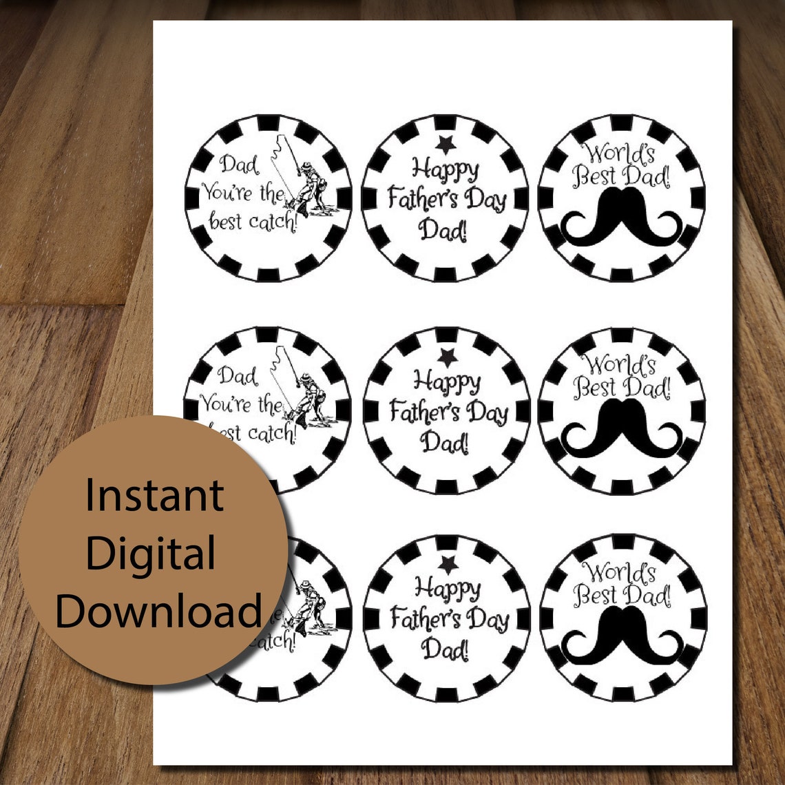 Printable Father's Day 2.5 Cupcake Toppers - Etsy