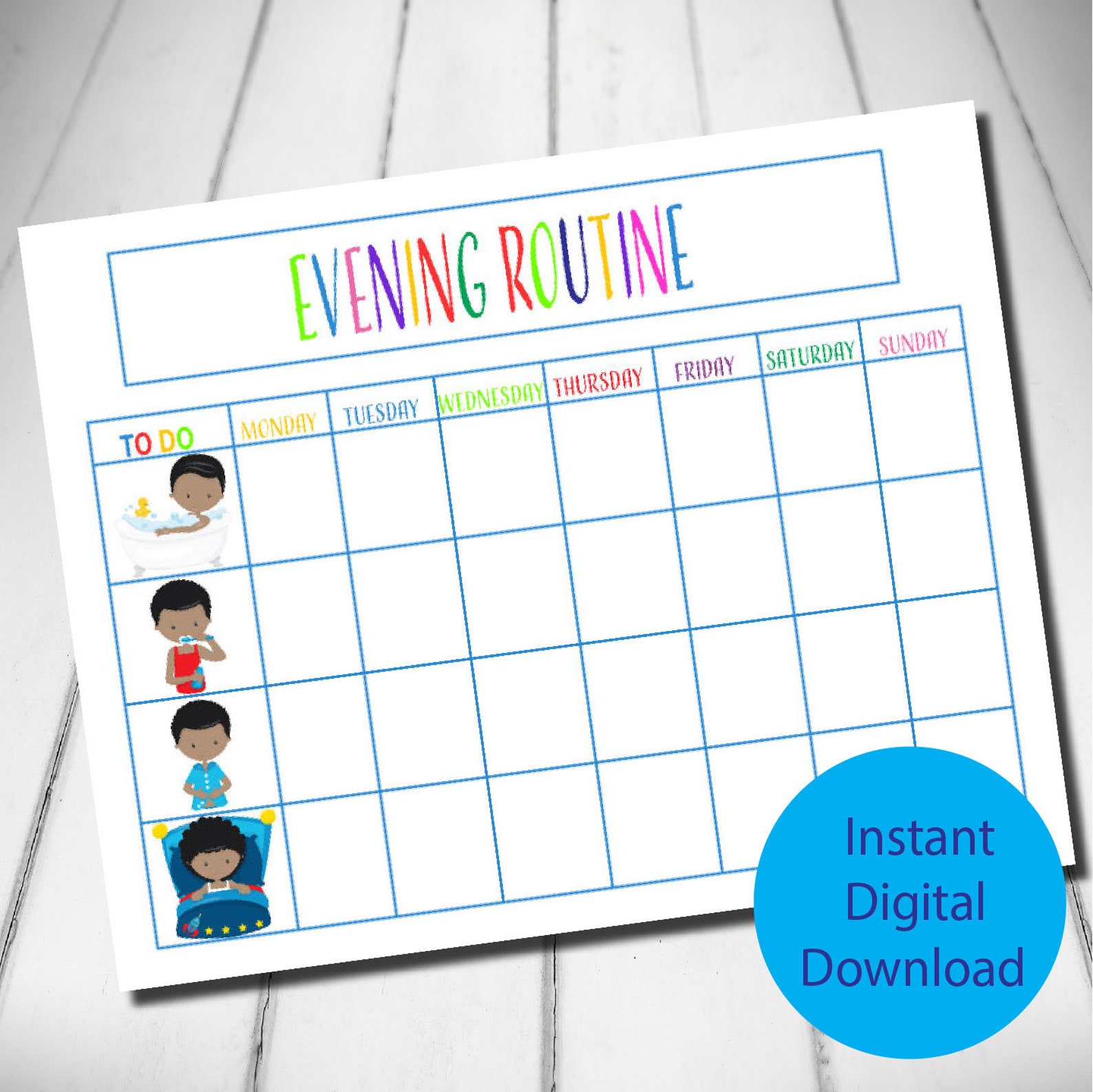 Daily Routine Chart for Boys - Etsy