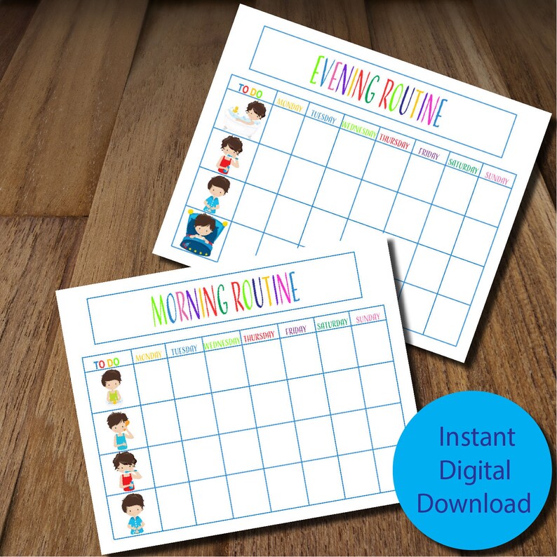 Daily Routine Chart for Boys - Etsy