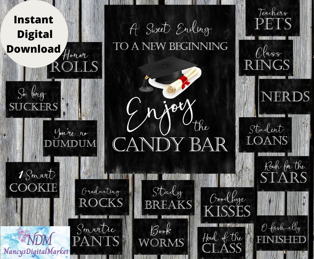 Printable Graduation Candy Bar Signs/grad Party Decor/ Graduation Party ...