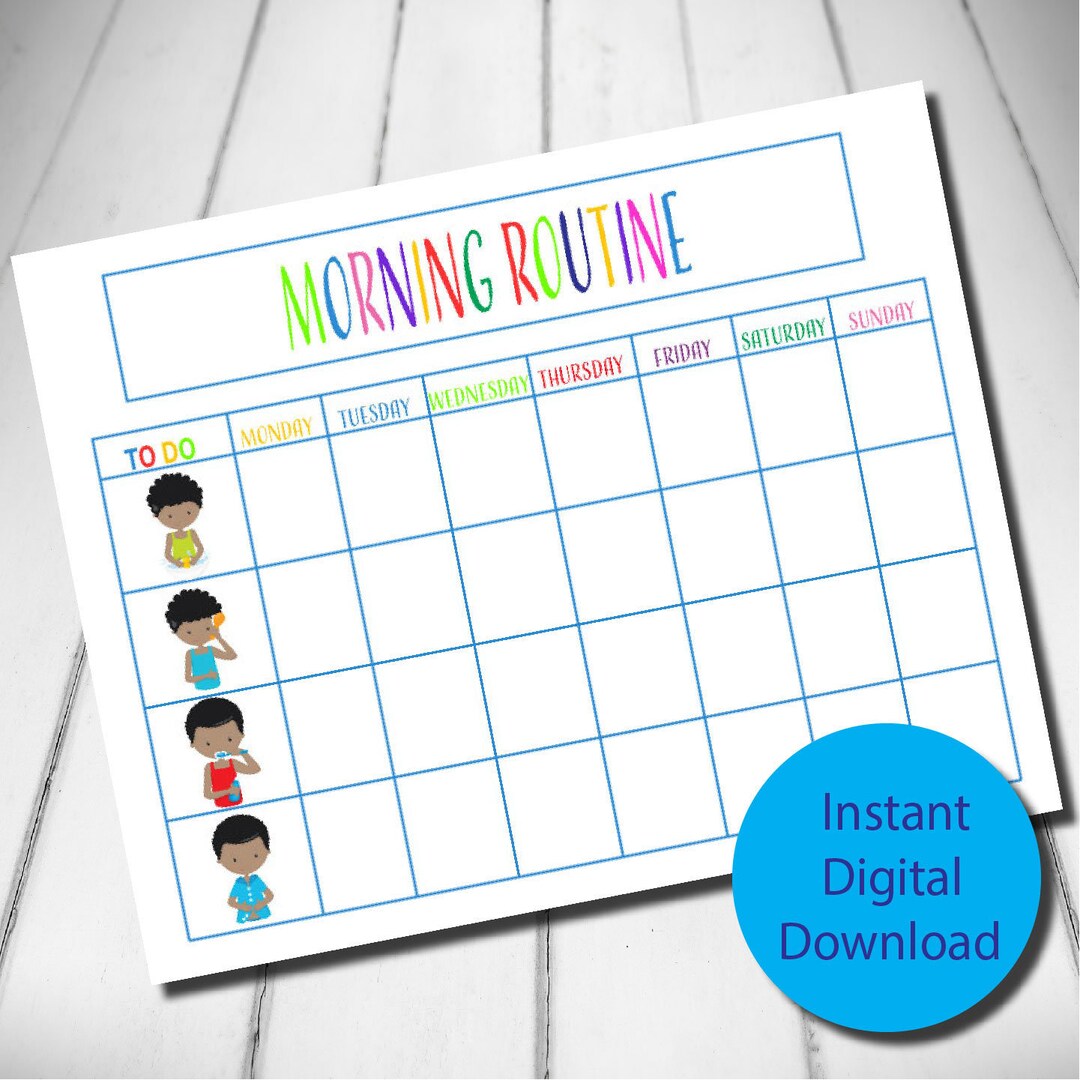 Daily Routine Chart for Boys - Etsy
