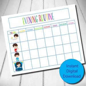 Daily Routine Chart for Boys - Etsy