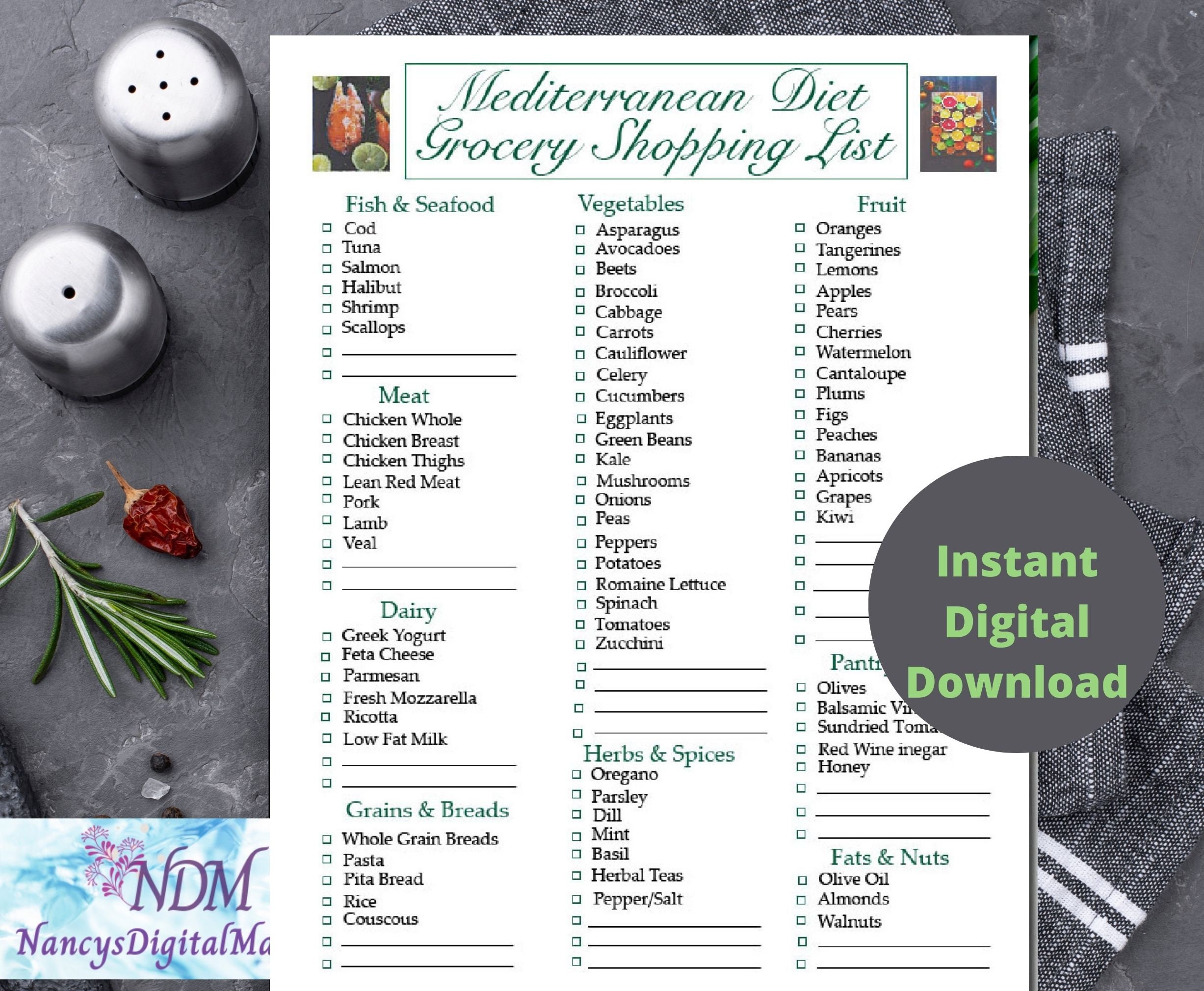 Paper &amp; Party Supplies Instant Download PDF Clean Design Printable ...