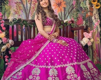 Pink lehnga readymade lengha custome made lengha Embroidered lehenga lenga lehengha wedding wear chania choli for women Designer Function 1