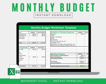 Super Simple Monthly Budget Worksheet Template Excel