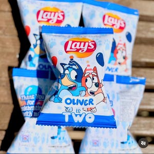 Bluey Party Favor Bags Birthday Party, Bluey Chip Bags, Bluey Birthday Chips, Bluey and Bingo Party Favors