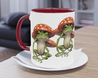 Ceramiczny kubek do kawy w kształcie grzyba żaby, fantazyjny wzór grzyba