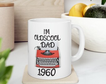 Ceramiczny kubek do kawy Old School Dad - 1960, prezent na Dzień Ojca