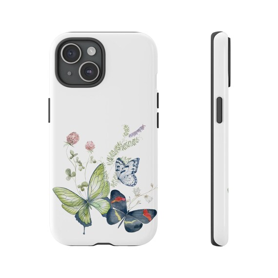 Wildflower Butterfly iPhone Case, Floral Botanical Art
