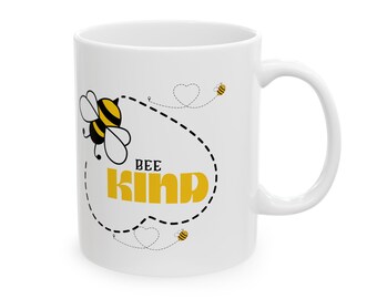 Ceramiczny kubek do kawy Bee Kind, prezent dla miłośnika pszczół