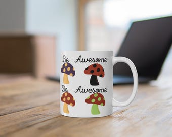 Kubek do kawy w kształcie grzyba, prezent na parapetówkę, biały, ceramiczny, prezent urodzinowy