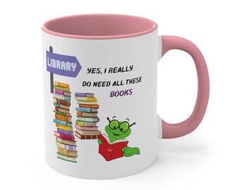Kubek do kawy dla miłośników książek, prezent dla bibliotekarza, ceramiczny kubek akcentowy